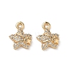 Brass Micro Pave Clear Cubic Zirconia Charms KK-P355-06G-1