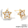 Brass Pave Clear Cubic Zirconia Stud Earrings ZJ0177-1-2