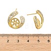 U-Shaped Brass Micro Pave Clear Cubic Zirconia Stud Earring Findings KK-D102-10G-3