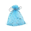 Sliver Stamping Star Organza Printed Gift Drawstring Bags PW-WG4192C-02-1