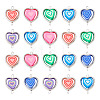 20Pcs Polymer Clay Heart & CCB Heart Frame Links Connector Charms CLAY-TADJ0001-04-2