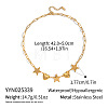 304 Stainless Steel Star Heart Link Chain Necklaces for Women UT7445-6