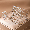 Hollow Out Leaf Alloy Cuff Bangles & Cuff Rings Sets FS-WG00ED8-02-3