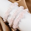 Unisex Chip Natural Rose Quartz Beaded Stretch Bracelets BJEW-S143-25-5