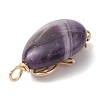 Natural Amethyst Copper Wire Wrapped Pendants PALLOY-JF02598-02-3