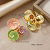 Alloy Enamel Stud Earrings UQ1707-1-2