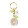 Flower Acrylic Imitation Gemstone Pendant Keychain KEYC-JKC00692-03-1