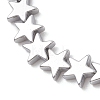 Non-magnetic Synthetic Hematite Star Beads Braided Bead Bracelets for Women Men BJEW-JB13301-3