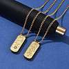 304 Stainless Steel Rectangle Number Pendant Necklaces NJEW-D300-01G-01-3