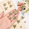 12Pcs Alloy Bees Lapel Pin JEWB-CA0001-36AG-1