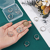 9Pcs 9 Styles Brass Ring Components KK-NB0004-37-3