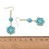 Natural & Synthetic Mixed Stone and Shell Pearl Braided Dangle Earrings EJEW-MZ00789-7