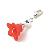 Frosted Flower Transparent Acrylic Pendant Decoration HJEW-JM00628-04-4