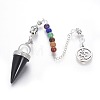 Chakra Jewelry Natural Mixed Stone Cone Dowsing Pendulums G-G771-E-2
