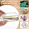 Glass & Brass Jewelry Box with Chain Hinge CON-WH0110-335A-3