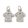 Rack Plating Brass Micro Pave Clear Cubic Zirconia Charms KK-U030-20P-1