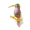 Woodpecker Golden Zinc Alloy Enamel Pin JEWB-D068-02G-02-1