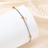 Duo Tone 304 Stainless Steel Round Ball Rope Chain Bracelets BJEW-JB14366-2