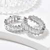 Brass Micro Pave Cubic Zirconia Huggie Hoop Earrings EJEW-K083-37P-B-1