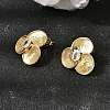 Brass Clear Cubic Zirconia Stud Earrings for Women EJEW-A162-03G-2