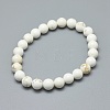 Natural Magnesite Bead Stretch Bracelets BJEW-K212-C-008-2