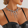 Alloy Crystal Rhinestone Star Tassel Choker Necklaces for Women WG75C76-01-3