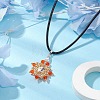 2Pcs 2 Styles Flower Glass Seed Beads Pendant Necklaces NJEW-MZ00047-4