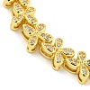 Rack Plating Brass Pave Cubic Zirconia Butterfly Link Bracelets for Women BJEW-B110-05G-03-2