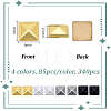 340Pcs 4 Colors Aluminum Hotfix Iron On Studs DIY-NB0015-88-2