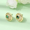 Brass Micro Pave Cubic Zirconia Stud Earrings EJEW-G471-13G-03-3