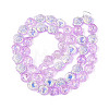 Electroplate Transparent Glass Beads Strands EGLA-S190-05G-2