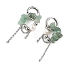 4 Pairs 4 Styles Natural Amethyst & Aquamarine & Green Aventurine & Eagle Eye Stone Chips Drop Earrings EJEW-TA00817-6