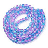 Two-Tone Crackle Baking Painted Transparent Glass Beads Strands CCG-T004-8mm-03-3