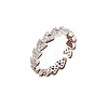 Brass Micro Pave Clear Cubic Zirconia Cuff Open Rings for Women WG065A2-02-3
