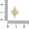 Brass Green Cubic Zirconia Clover Connector Charms KK-Q048-12G-3