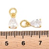 Brass Pave Cubic Zirconia Charms KK-K340-51G-09-3