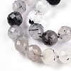 Natural Black Rutilated Quartz Bead Strands G-S345-10mm-30-4