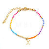 Brass Letter Charm Bracelets FM8278-24-1