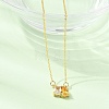 Brass Pave Cubic Zirconia Rectangle & Teardrop Pendant Cable Chain Necklaces KK-CBAB173-05G-01-3