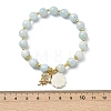 Natural Aquamarine Bead Bracelets BJEW-JB14149-02-4