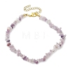 Natural Lilac Jade Anklets AJEW-AN00592-06-1