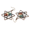 Natural Mixed Stone Dangle Earrings G-K338-21R-2