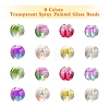 8 Colors Transparent Spray Painted Glass Beads GLAA-YW0001-46-2
