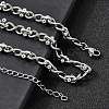 304 Stainless Steel Oval Infinity Link Chain Necklaces for Women Men NJEW-K249-20B-P-3