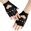 1 Pair Imitation Leather Fingerless Gloves AJEW-CL0004-95B-1