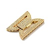 Brass Micro Pave Clear Cubic Zirconia Fold Over Clasps KK-G414-07G-3