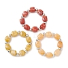 3Pcs Two Tone Acrylic & CCB Plastic Cuboid Beaded Stretch Bracelets for Women BJEW-JB13302-01-2