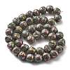 Electroplated Natural Lava Rock Beads Strands G-A251-D01-01H-2