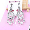 Teardrop Alloy Rhinestone Dangle Stud Earrings FS-WG711C6-01-1