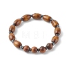 Spray Painted Natural Maple Wood & Waxed Wooden Beaded Bracelets Sets BJEW-JB06362-2